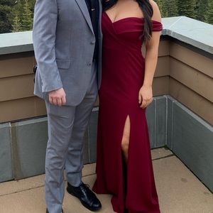 Floor length red formal gown/ dress